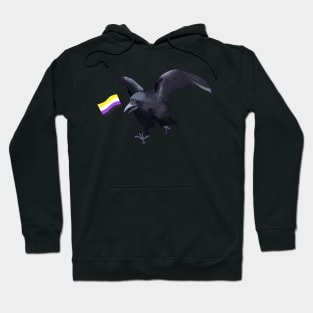 Nonbinary Pride Crow Friend Hoodie